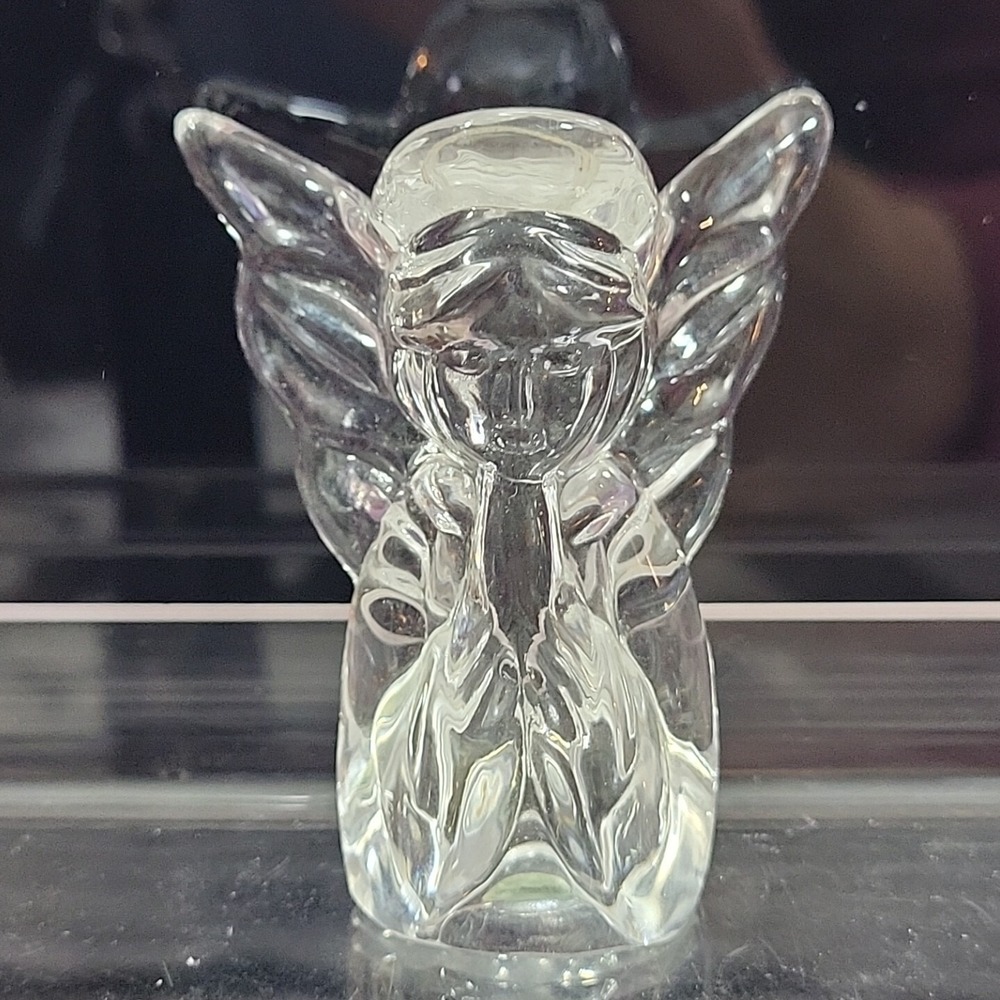 Vintage Gorham Angel Fine Lead‎ Crystal Figurine Holiday Decor Small 2"